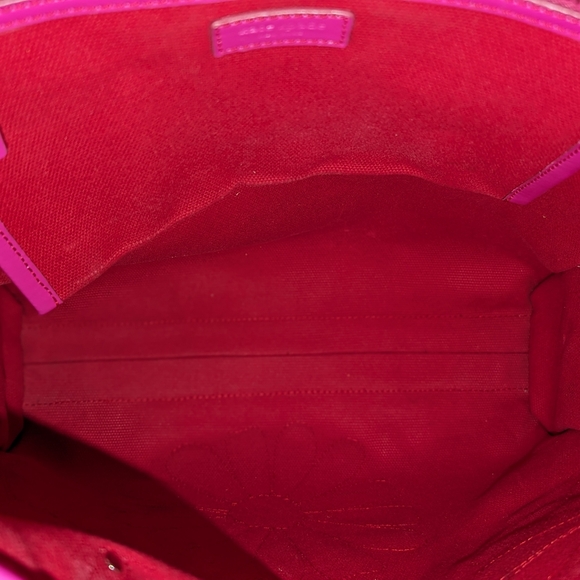 Kate Spade Canvas Patent Floral Tote Red Pink RARE EUC - Picture 15 of 16
